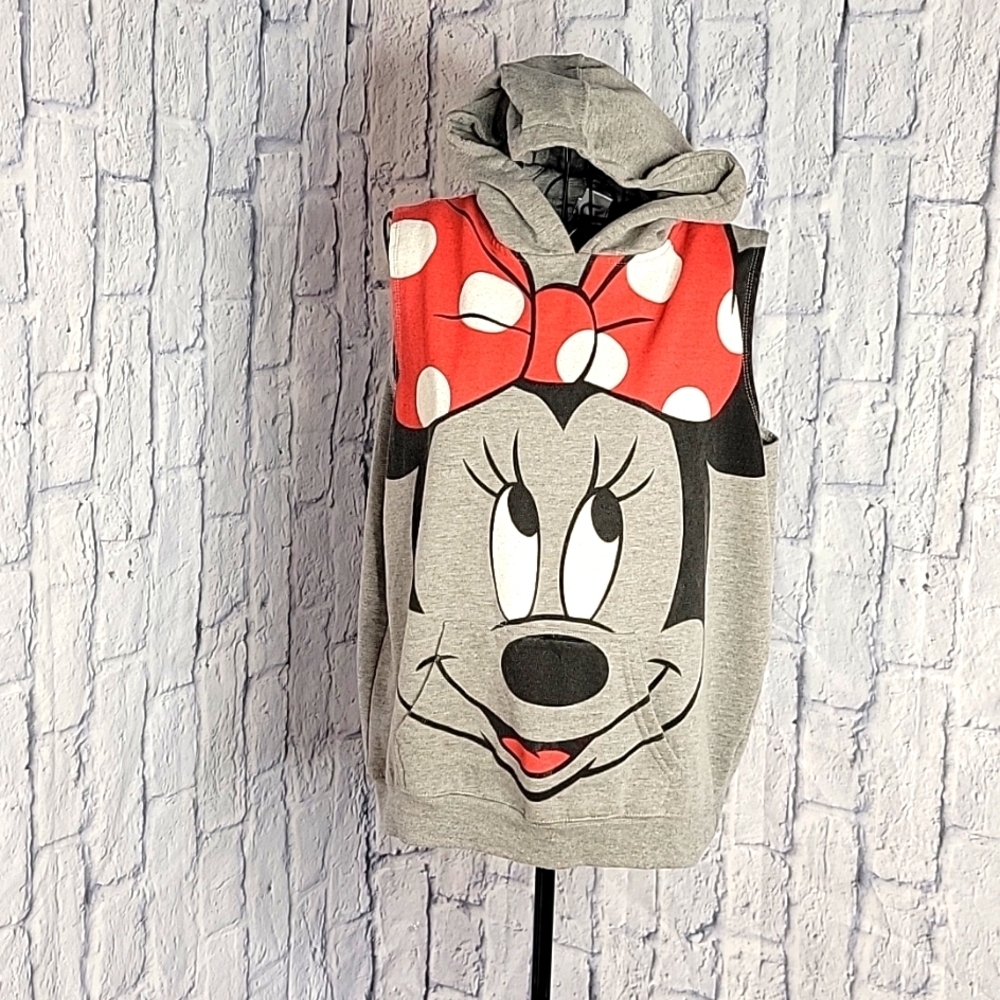 DISNEY MINNIE MOUSE Hooded Sleeveless Sweatshirt Large